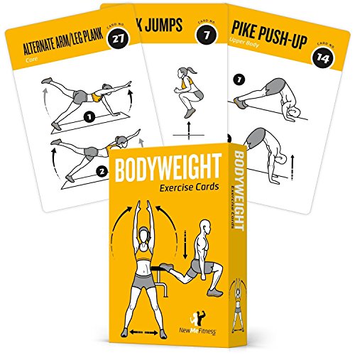 Exercise Cards BODYWEIGHT - Home Gym Workout Personal Trainer Fitness Program Guide Tones Core Ab Legs Glutes Chest Biceps Total Upper Body Workouts Calisthenics Training Routine 29